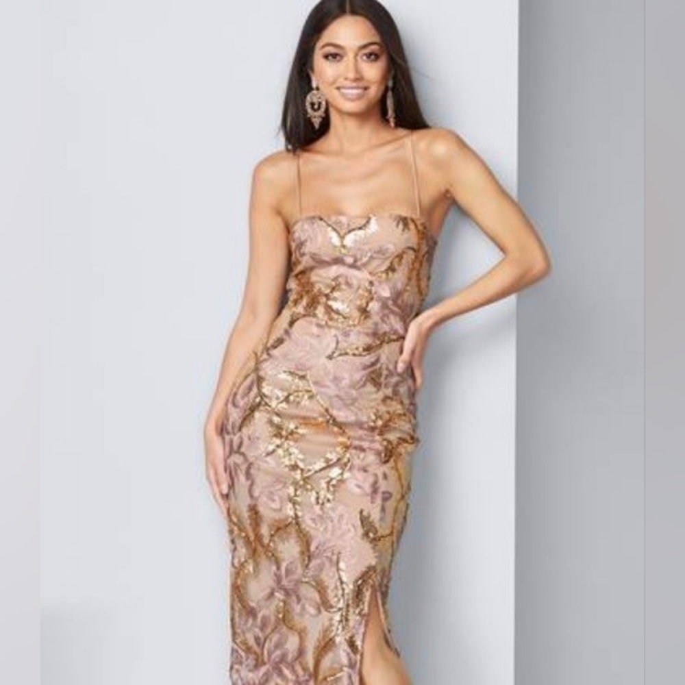 Venus Blush Pink and Gold Sequin Dress